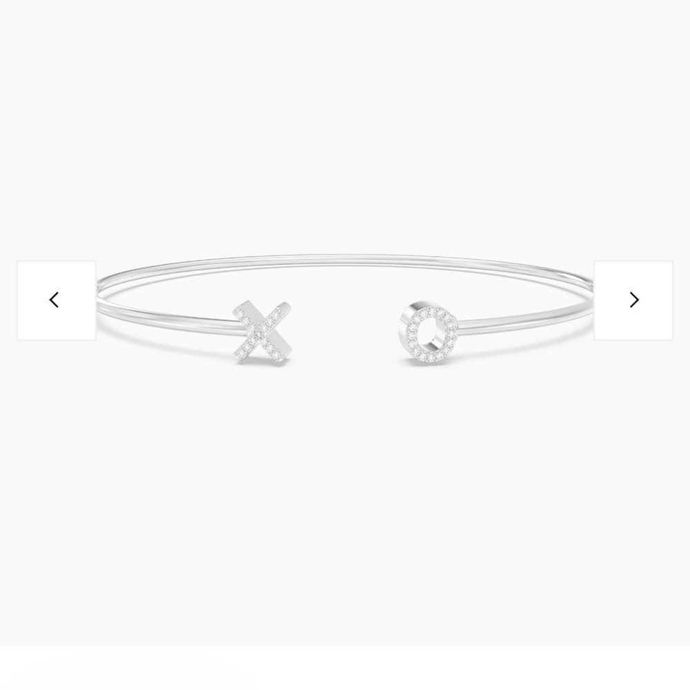 Ella Stein XO Flexi Cuff Bracelet Sterling Silver with Natural Diamonds